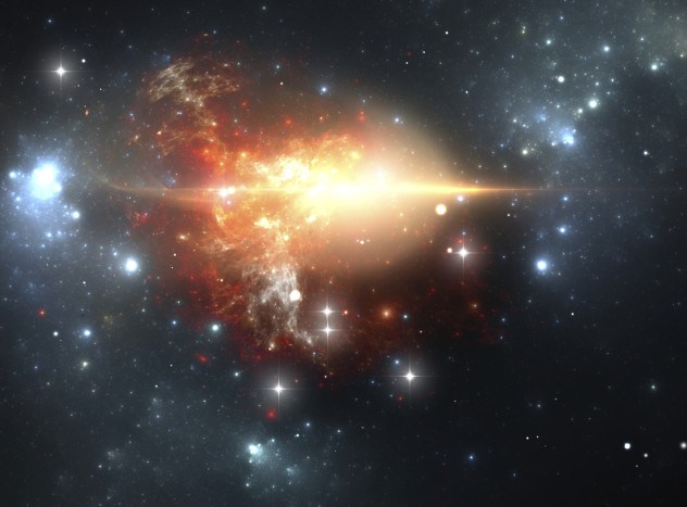 Supernova explosion in the nebula