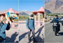 Rahul Gandhi on Bike Ride to Pangong Lake in Ladakh
