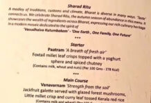 G-20 Menu Card of President's Dinner Party