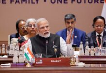 PM Modi declaring the adoption of G-20 Leaders New Delhi Declaration