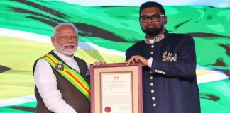 Modi conferred with Guyana’s ‘The Order of Excellence’ Modi conferred with Guyana’s 'The Order of Excellence'