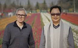 Union Minister Rijiju, CM Omar visit Srinagar’s Tulip Garden