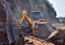 Ramnagar-Udhampur Road Blocked After Landslide Near Kaugha; Restoration Work Underway